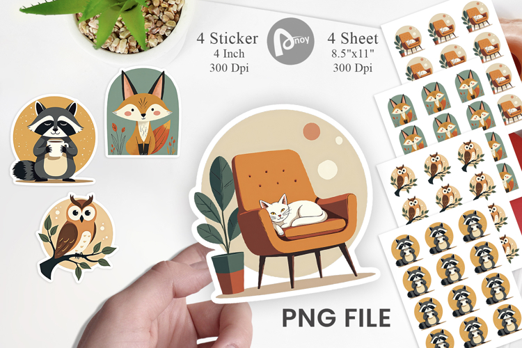 Retro Animal Charm Sticker