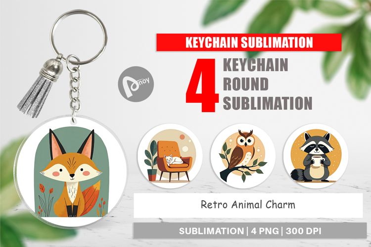 Keychain Retro Animal Charm
