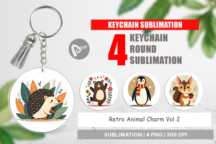 Keychain Retro Animal Charm