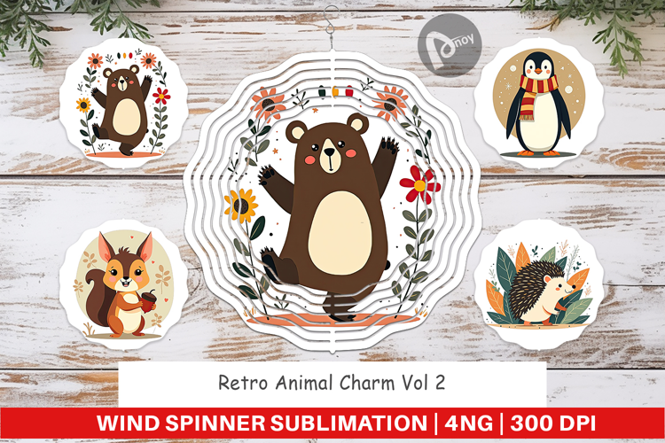 Wind Spinner Retro Animal Charm