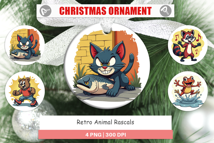 Ornament Retro Animal Rascals