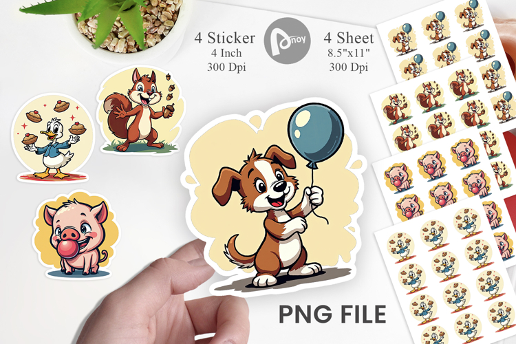 Retro Animal Rascals Sticker