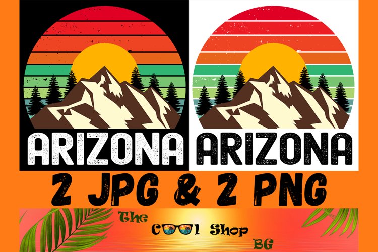 Retro Arizona Vintage Sublimation Png, Arizona Sunset Png example image 1