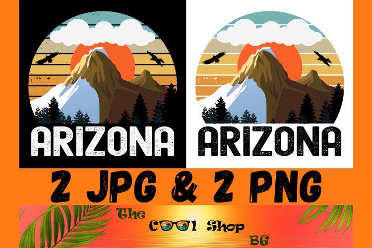 Retro Arizona Vintage Sublimation Png, Arizona Sunset Png example image 1