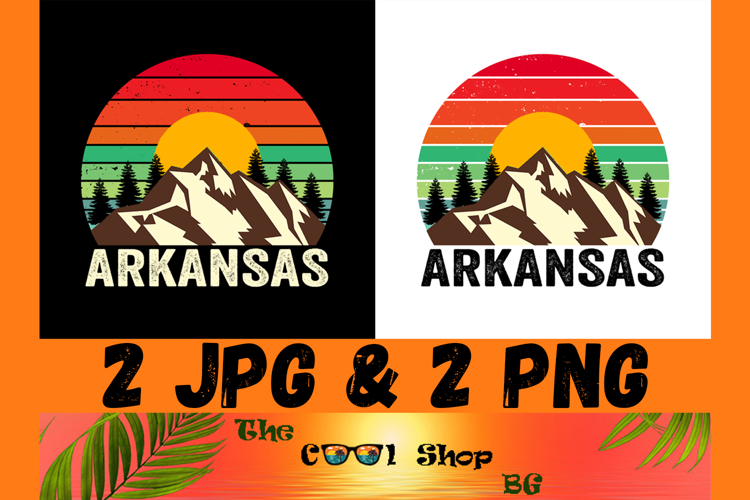 Retro Arkansas Vintage Sublimation Png, Arkansas Sunset Png example image 1