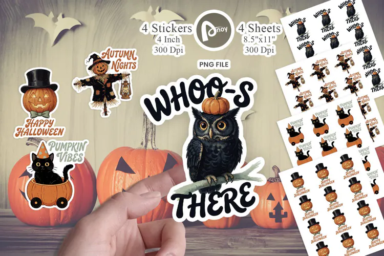 Retro Autumn Pumpkin Jamboree Sticker