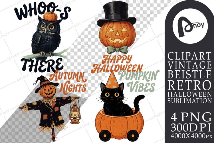 Retro Autumn Pumpkin Sublimation example image 1