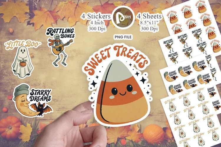 Retro Autumn Pumpkin Jamboree Sticker example image 1