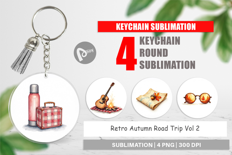 Keychain Vintage Fall Road Trip
