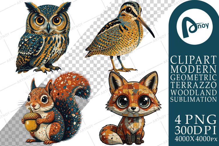 Autumn Terrazzo Woodland Sublimation example image 1