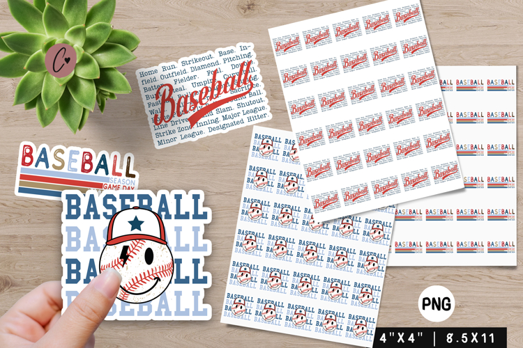 Retro Baseball Stickers | Baseball PNG