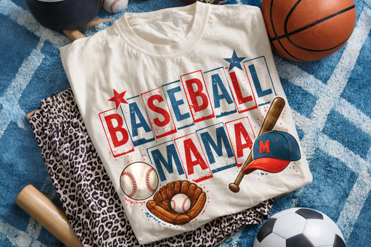 Retro Baseball Mama PNG, Baseball Game Day PNG, Sports Mom