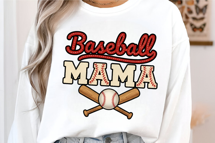 Retro Baseball Mama PNG