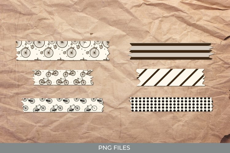 Retro Bike Patterned Tape - Scrapbook Embellishment
