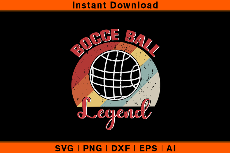 Bocce Ball Legend SVG | Retro Vintage Bocce Player Art