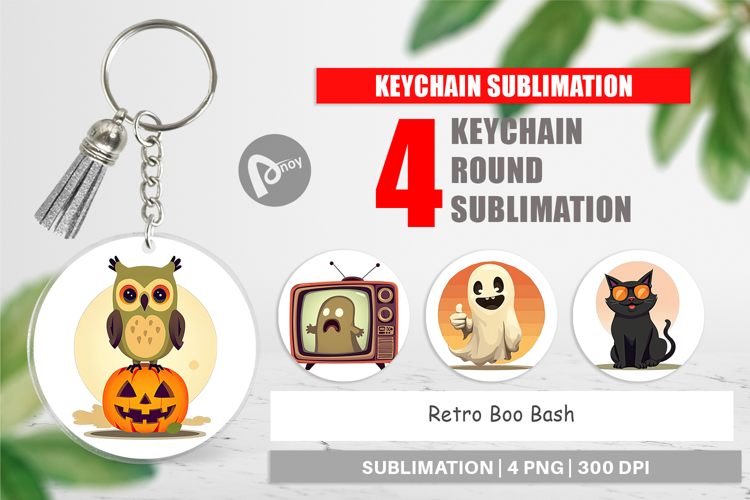 Keychain Retro Boo Bash