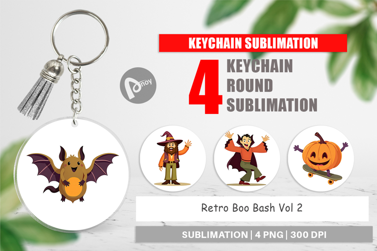 Keychain Retro Boo Bash