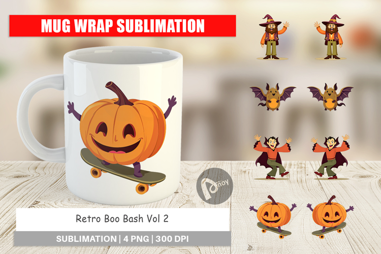 Mug Wrap Retro Boo Bash