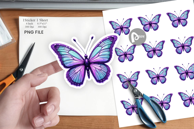 Retro Butterflies Sticker