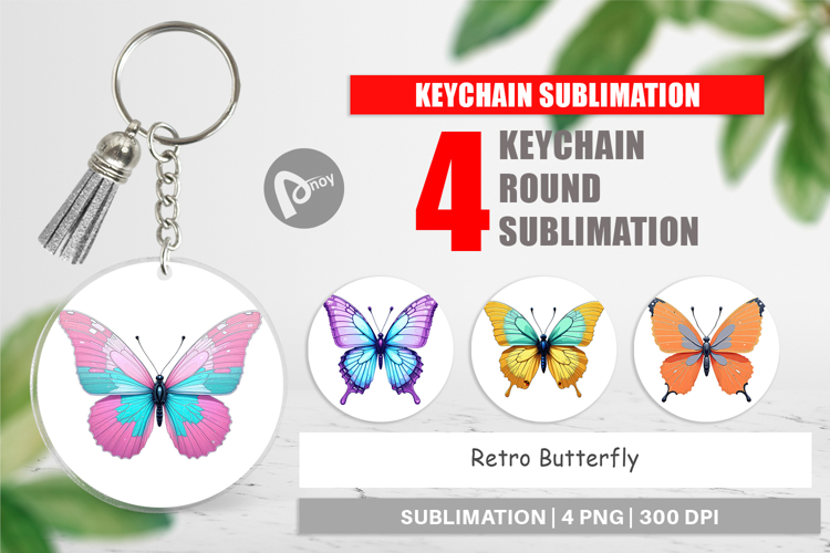Keychain Retro Butterflies