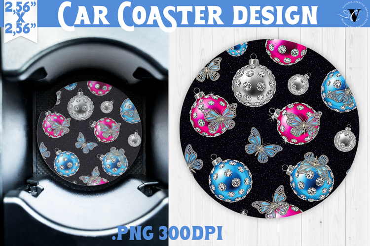 Vintage vibe car coaster | Y2K glamorous christmas