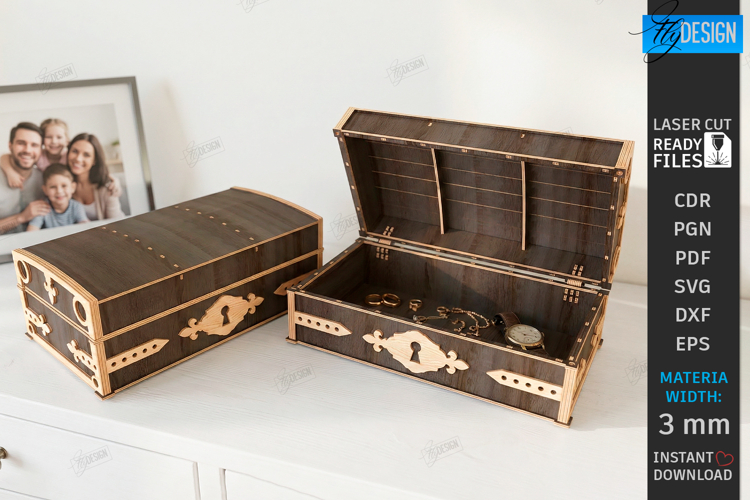 Retro Treasure Chest Laser Cut | Vintage Box | Jewelry Boxes