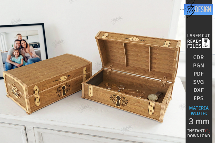 Retro Treasure Chest Laser Cut | Vintage Box | Jewelry Boxes