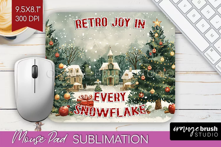 Retro Christmas Mouse Pad Sublimation - Xmas Mousepad PNG