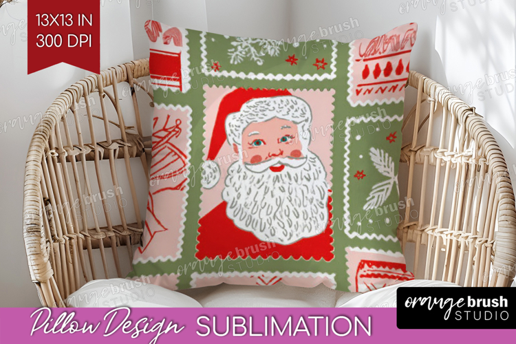 Retro Christmas Pillow Sublimation - Vintage Aesthetic Cover