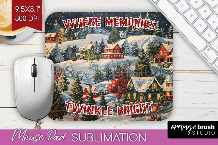 Retro Christmas Mouse Pad Sublimation - Xmas Mousepad PNG
