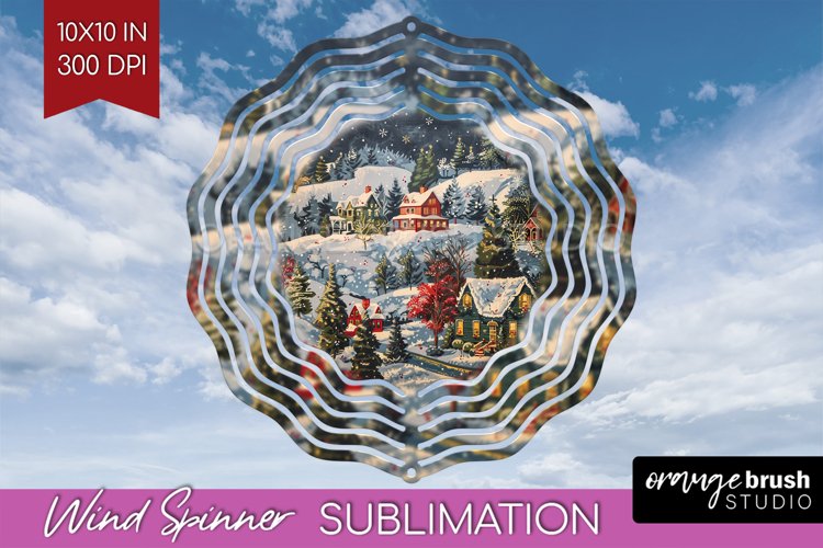 Retro Christmas Wind Spinner PNG - Xmas Holiday Sublimation