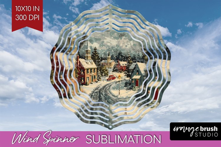 Retro Christmas Wind Spinner PNG - Xmas Holiday Sublimation