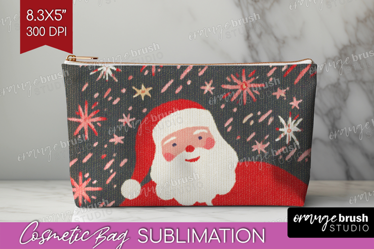Retro Christmas Cosmetic Bag - Vintage Aesthetic Makeup Bag