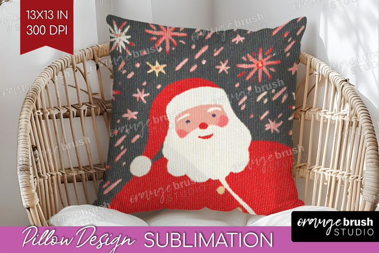 Retro Christmas Pillow Sublimation - Vintage Aesthetic Cover