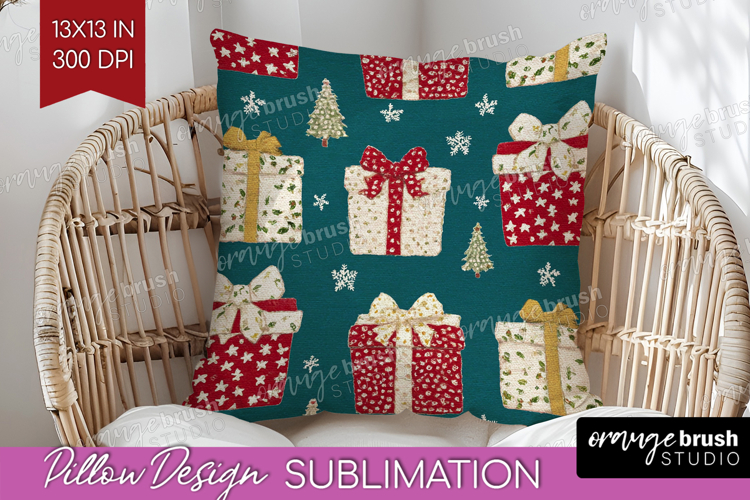 Retro Christmas Pillow Sublimation - Vintage Aesthetic Cover