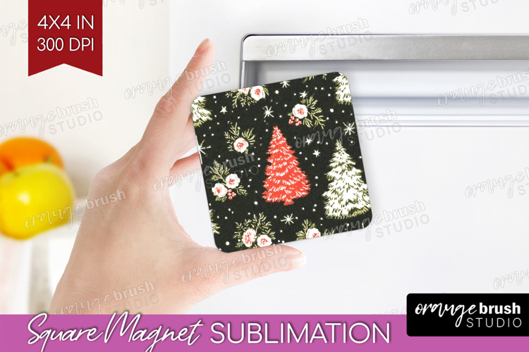 Retro Christmas Magnet Sublimation - Vintage Aesthetic PNG