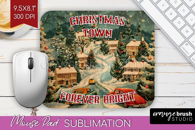 Retro Christmas Mouse Pad Sublimation - Xmas Mousepad PNG