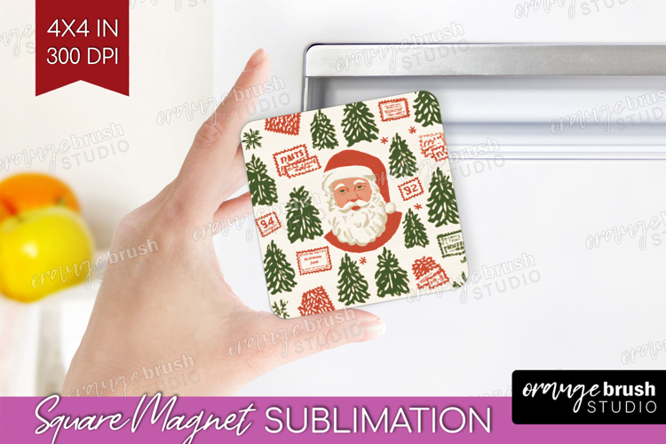 Retro Christmas Magnet Sublimation - Vintage Aesthetic PNG