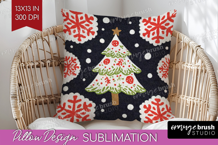 Retro Christmas Pillow Sublimation - Vintage Aesthetic Cover
