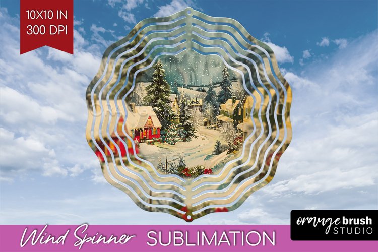 Retro Christmas Wind Spinner PNG - Xmas Holiday Sublimation
