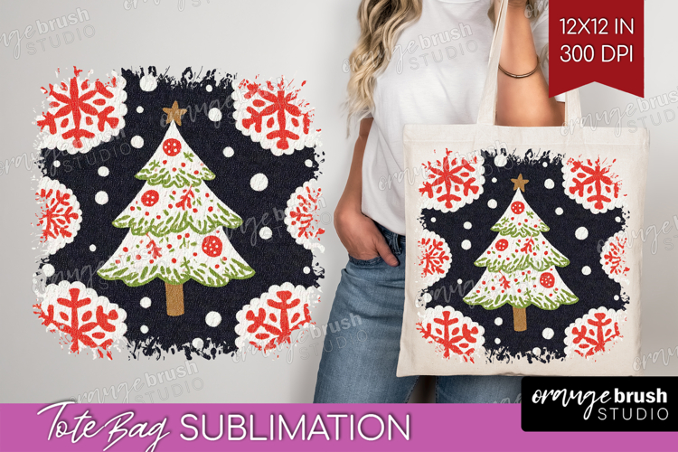 Retro Christmas Tote Bag - Vintage Aesthetic Tote Bag PNG