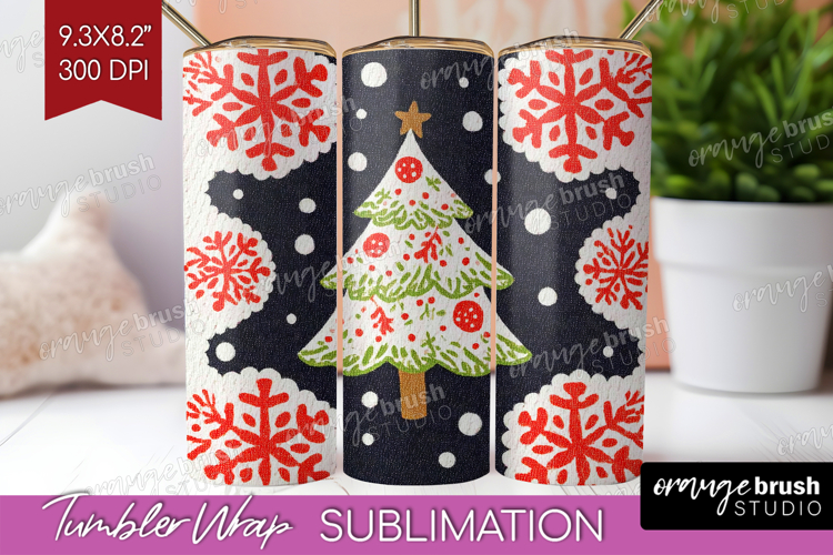 Retro Christmas Tumbler Wrap - Vintage Aesthetic Tumbler PNG