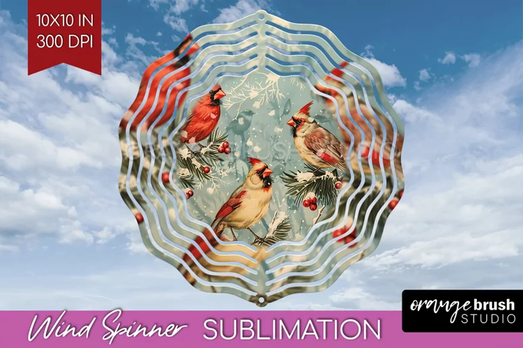 Retro Christmas Wind Spinner PNG - Xmas Holiday Sublimation