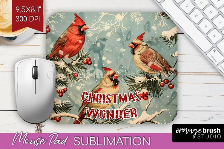 Retro Christmas Mouse Pad Sublimation - Xmas Mousepad PNG