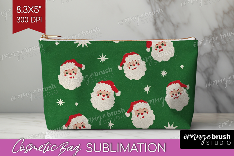 Retro Christmas Cosmetic Bag - Vintage Aesthetic Makeup Bag