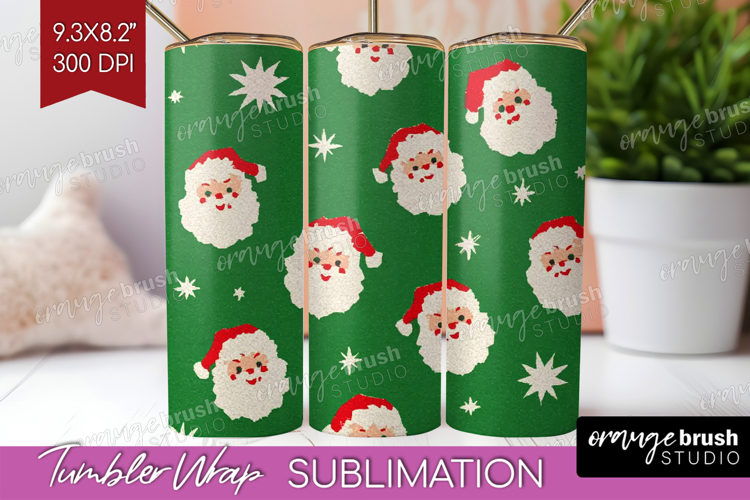 Retro Christmas Tumbler Wrap - Vintage Aesthetic Tumbler PNG