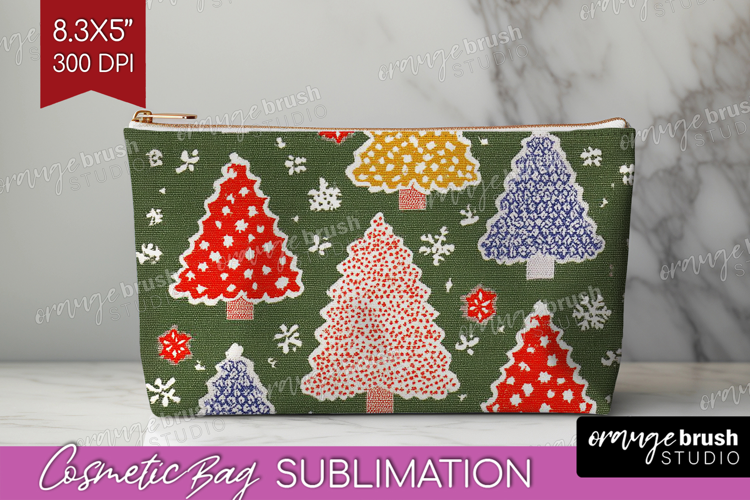 Retro Christmas Cosmetic Bag - Vintage Aesthetic Makeup Bag