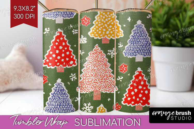 Retro Christmas Tumbler Wrap - Vintage Aesthetic Tumbler PNG