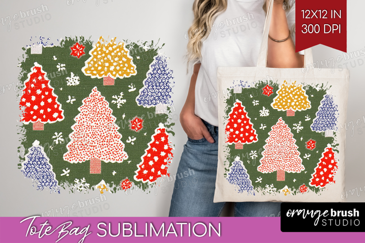 Retro Christmas Tote Bag - Vintage Aesthetic Tote Bag PNG