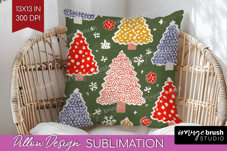Retro Christmas Pillow Sublimation - Vintage Aesthetic Cover